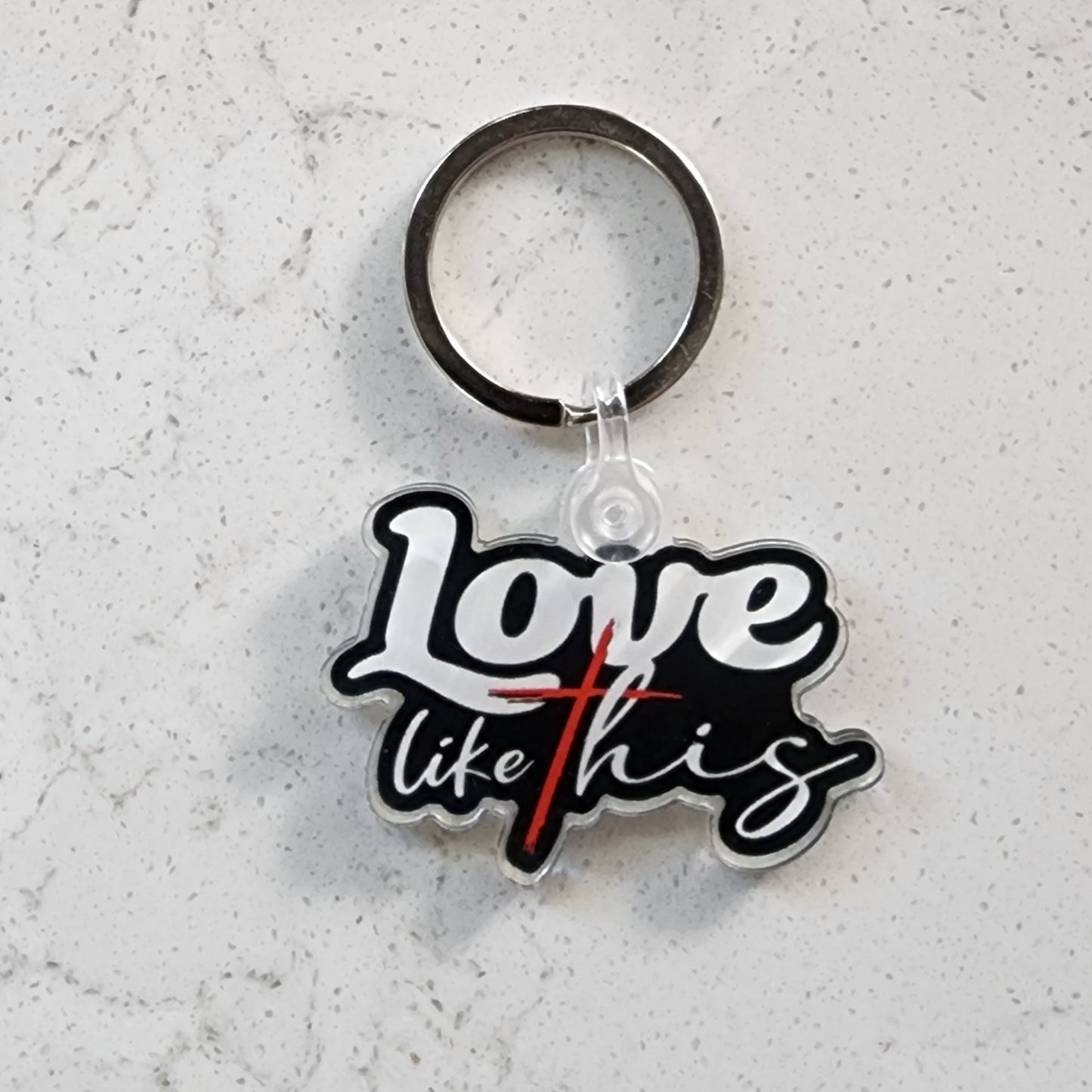 Love Like This Keychain - Acrylic Faith Accessory with Cross Design