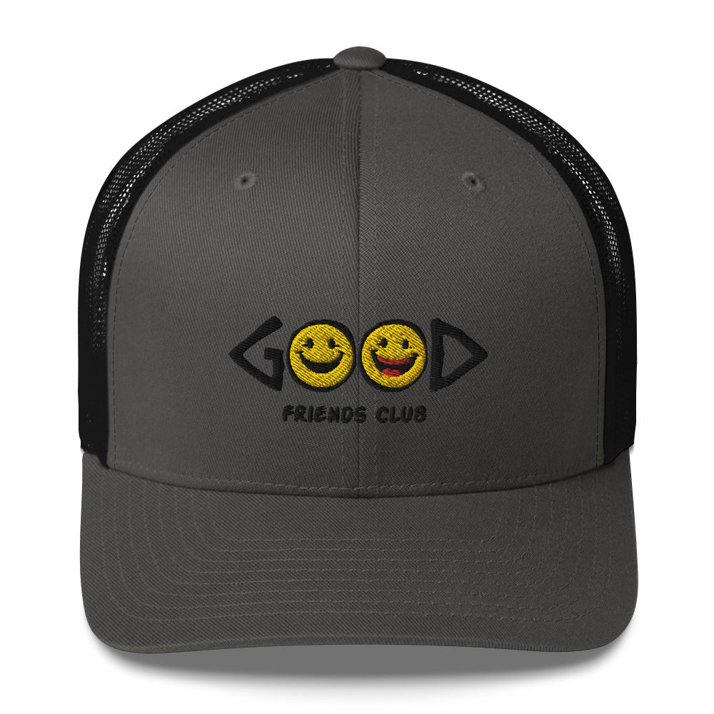 Good Friends Club Trucker Hat - Embroidered Snapback Cap for Everyday Style
