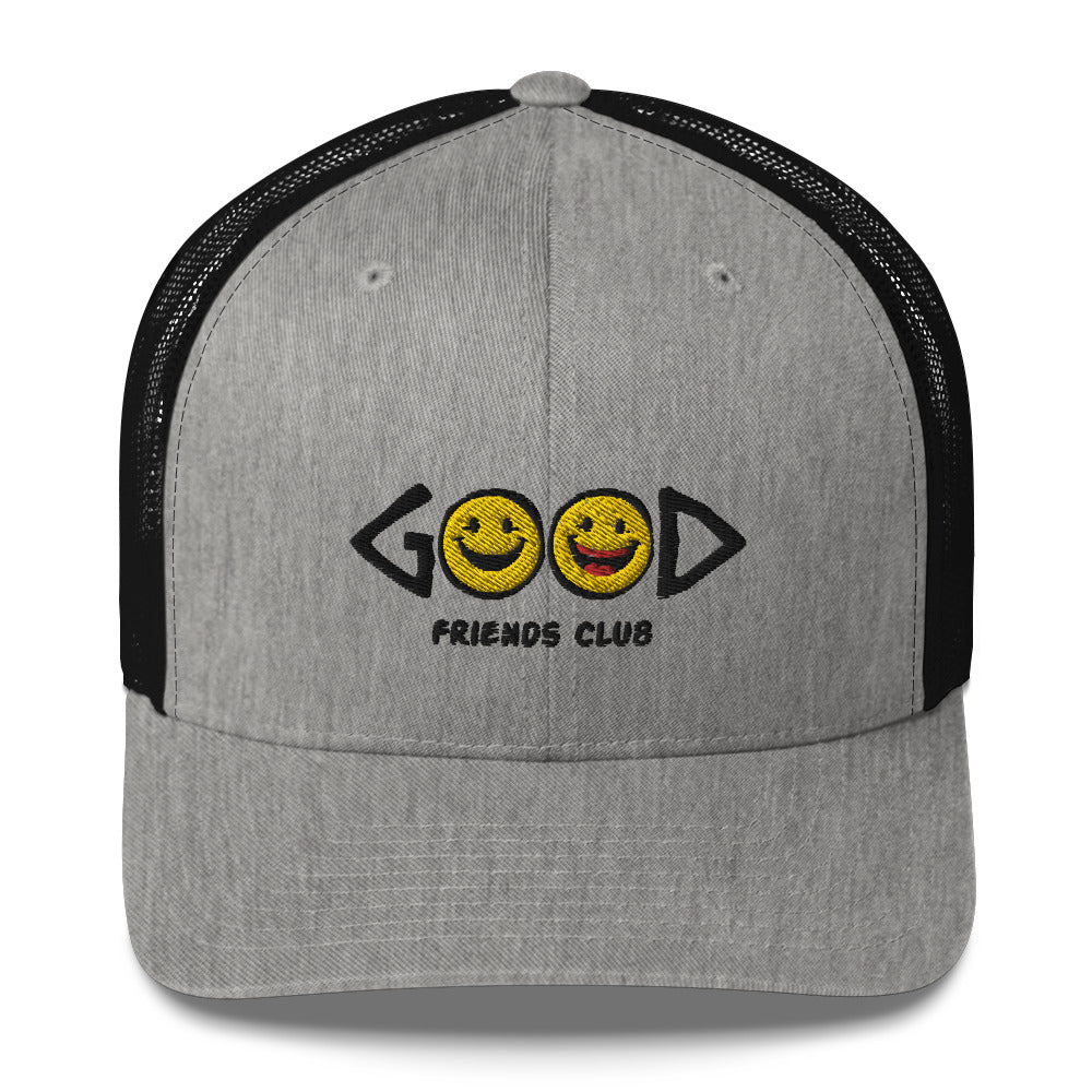 Good Friends Club Trucker Hat - Embroidered Snapback Cap for Everyday Style
