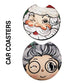 CAR COASTERS - SANTA & MRS. CLAUS