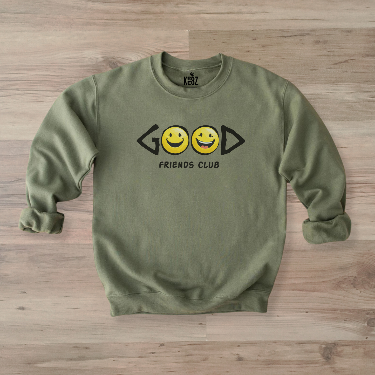 Good Friends Club Sweatshirt - Cozy Crewneck Graphic Sweater for Women & Friendship