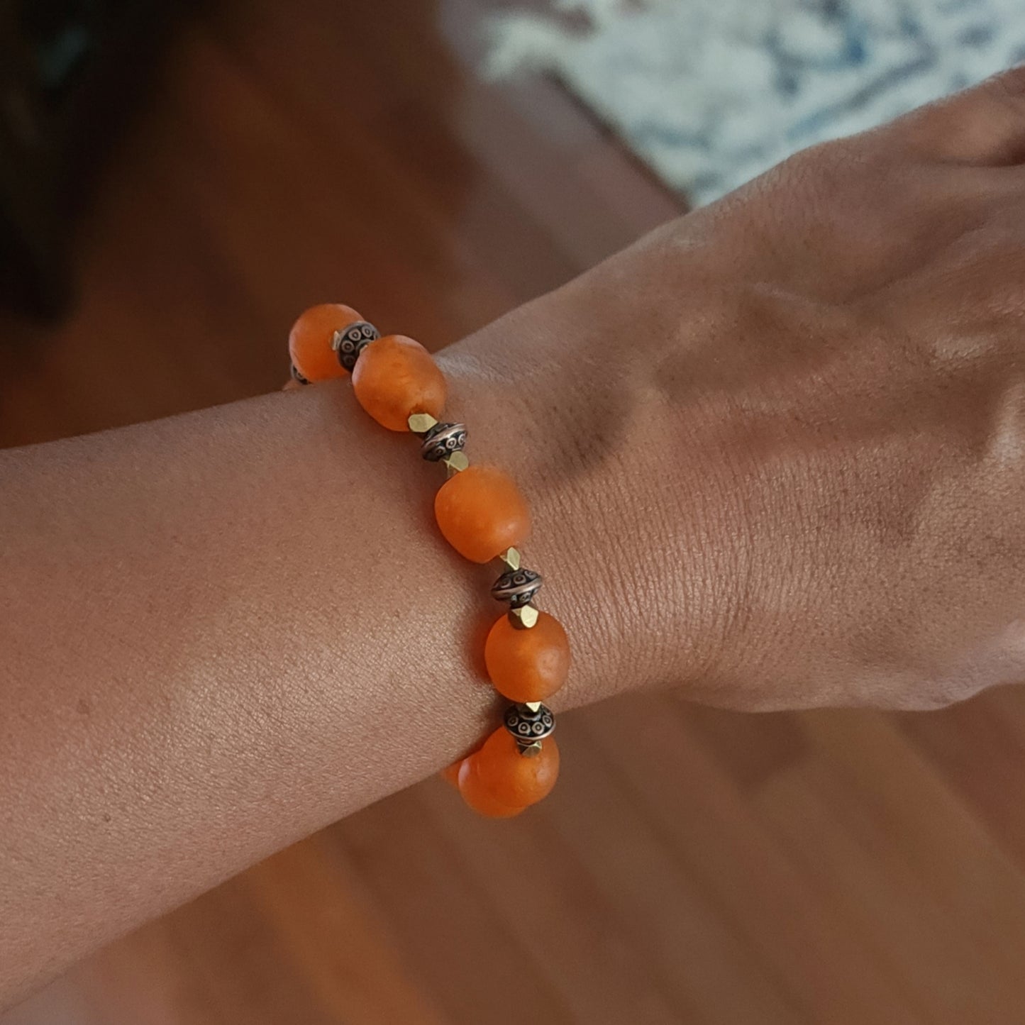 PAPAYA BEADED BRACELET