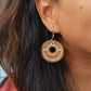 WALNUT AND GOLD DANGLE EARRINGS