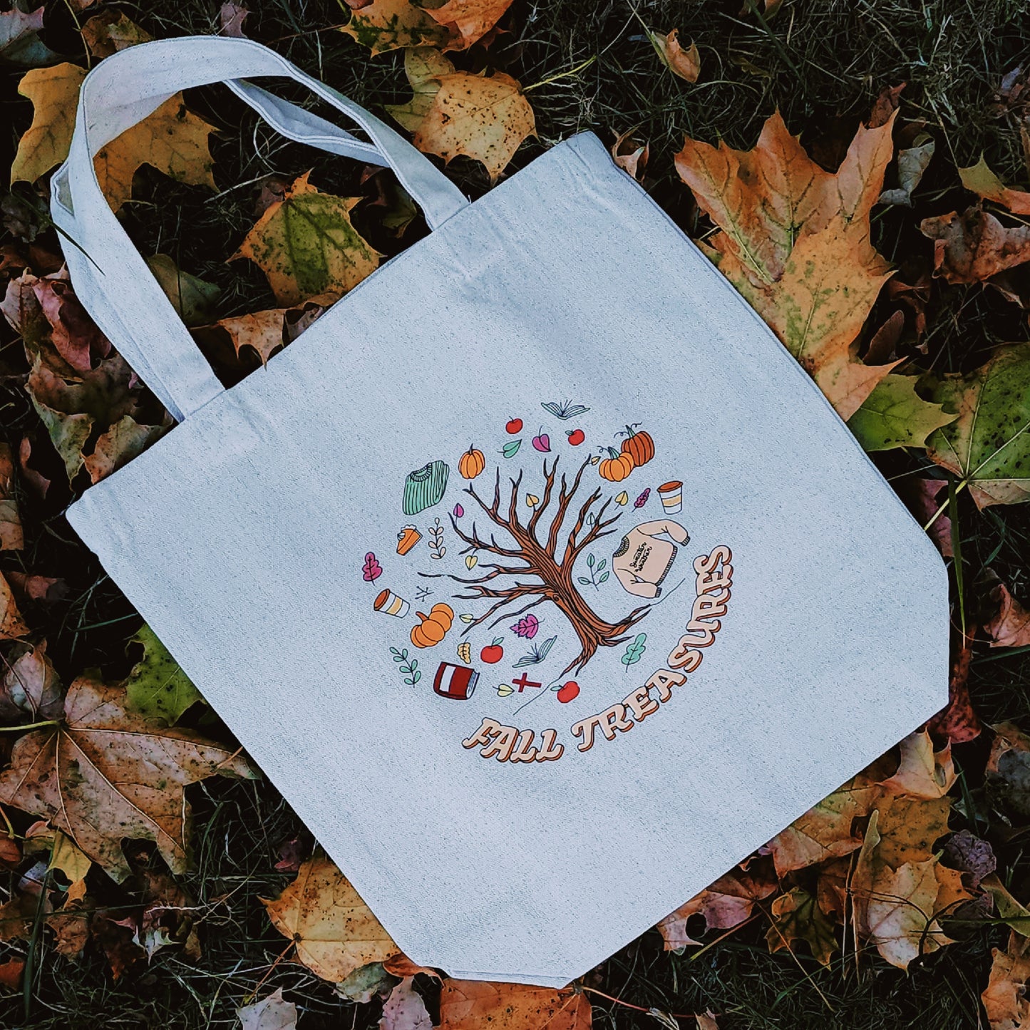 FALL TREASURES COTTON TOTE BAG