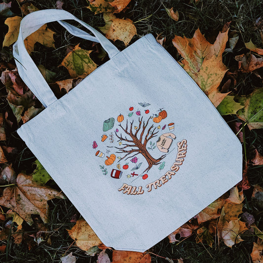 FALL TREASURES COTTON TOTE BAG