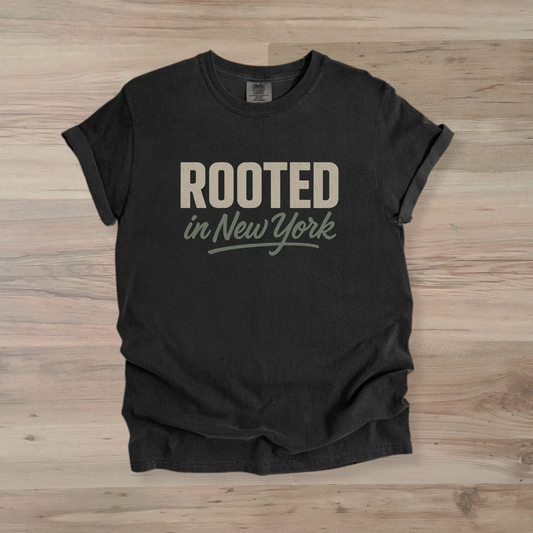 Rooted in New York Tee - Vintage Comfort Colors Shirt for Local Pride & Everyday Wear