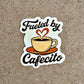Fueled by Cafecito Sticker - 2" Retro Coffee Lover Vinyl Decal